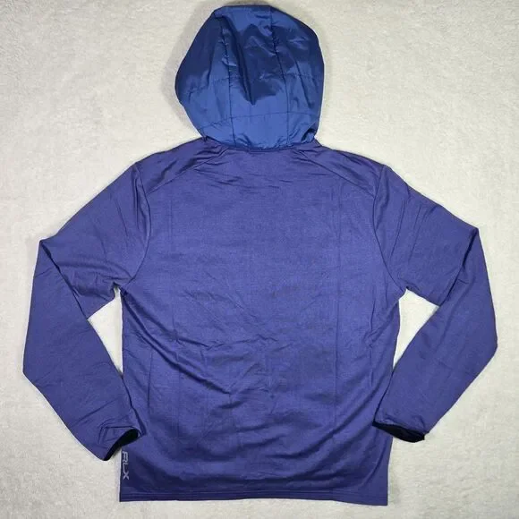 RLX Ralph Lauren Golf Wool Full Zip Hooded Jacket Mens Large Blue Light Purple L - Picture 6 of 6